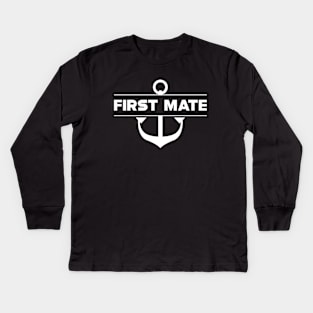 Nautical Captain - First Mate Kids Long Sleeve T-Shirt